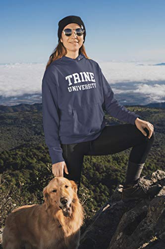 CreateMyTee Premium Trine University White Text Unisex Hooded Sweatshirt - Trine Thunder Apparel2