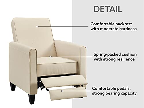 Landon Manual Pushback Recliner Chairs, Customizable Comfort In A Compact Design Reclining Chair, Small Recliners For Small Spaces With Adjustable Footrest, Linen Push Back Recliner Chair – Dark Gray #TOP3