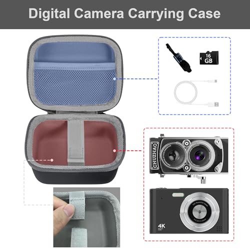 Funda para cámara digital Leayjeen negra compacta miniatura 4