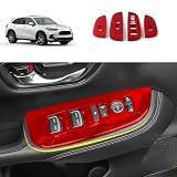 TERDARAY Door Window Switch Panel Cover Compatible with Honda New HRV HR-V 2026 2025 2024 2023 Door Armrest Cover Window Lift Trim Interior Car Accessories ABS 4PC(Red)