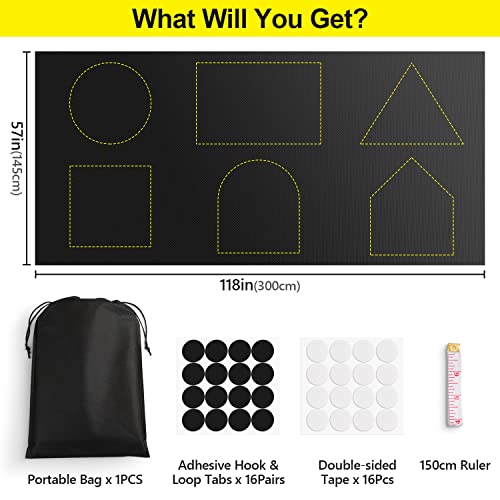 Fadoty 100% Blackout Blind Curtain 118" X 57" Travel Blackout Window Shades Portable Blackout Window Cover For Nursery Bedroom Dorm Room, No Drill, Light & Uv Block For House #TOP3