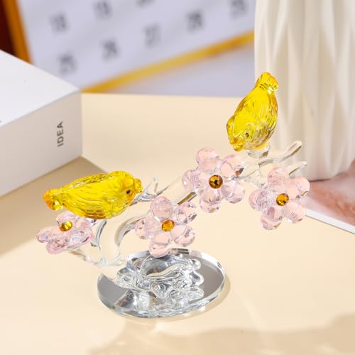 Pleadeliy K9クリスタル比翼鳥 永遠の愛 結婚祝い 記念日 母の日 開運 ギフトボックス クロス カード付き [2]