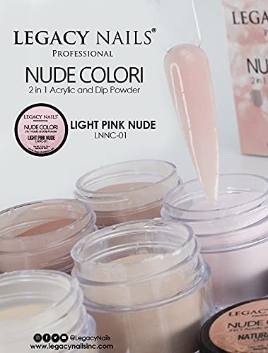 Legacy Nails Professional Collection Acrylic Powder Kit 6 Colors Nail Art Set For Manicure Diy For Dip & Acrylic Nail Extensions (Nude Colori Collection) #TOP6