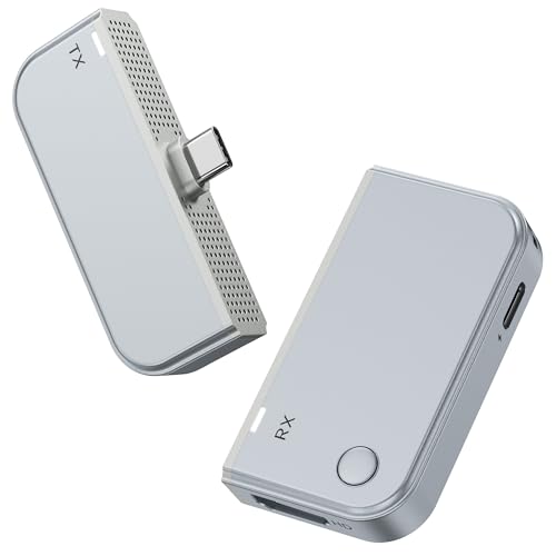 Type-C Wireless Transmitter and Receiver 50M Pixel-Perfect No Network Need Input 1080P@60Hz Output Plug&Play AV Transmitter for Phone/Tablet/Laptop/PC to Monitor/Projector/Meeting/Teaching