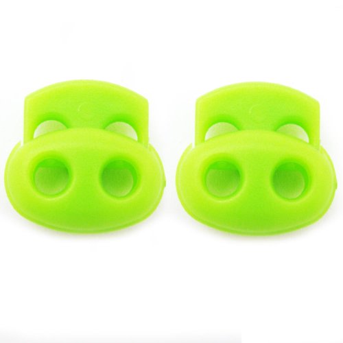 2 Shoe Lace Shoelace Buckle Rope Clamp Cord Lock Stopper Run Sports Fluo Green ! #TOP4