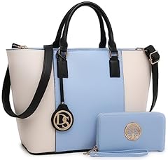 Light Blue and Beige With Matching Wallet