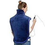 CAROMIO Heating Pad for Neck and Shoulders Back Pain Relief, Electric Weighted Heating Pads with Aut