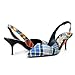BURBERRY Women's Annice Tar Canvas Leather Checkered Heeled Pumps Shoes US 8 IT 38