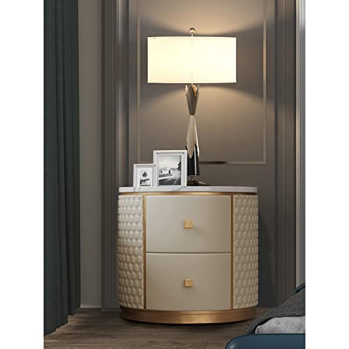 Table Ronde en Marbre et Meuble Rangement Minimaliste Moderne
