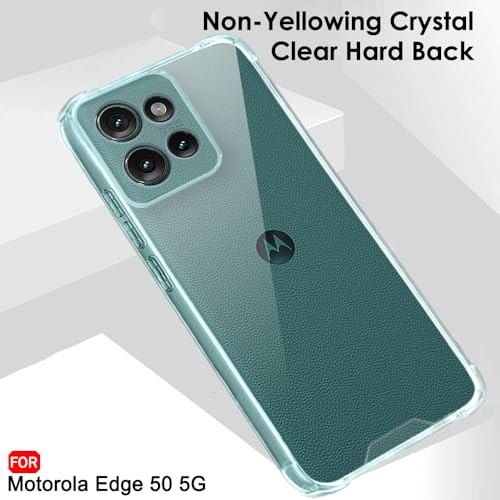 Image of TheGiftKart Crystal Clear Back Cover Case for Motorola Moto Edge 50 5G | Shock Proof 360 Protection | Hard Clear Back Cover Case for Motorola Moto Edge 50 5G (PC & TPU, Transparent Bumper)
