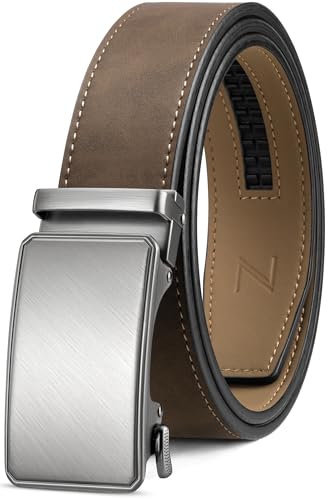 Image of Zitahli Belt Men,Leather Ratchet Belt for Men Dress Casual Every Day with Adjustable Buckle,Trim to Fit For Gift