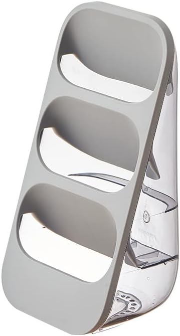 Kitchen Utensil Organizer Stand, 3-Tier Cutlery Holder, Flatware Storage Rack, Gray