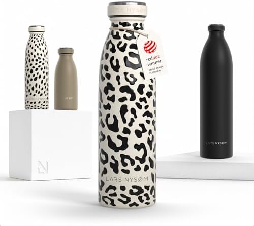 LARS NYSØM Trinkflasche 500ml - Trinkflasche Edelstahl - Thermosflasche | Hält 12h warm und 24h kalt - Auslaufsichere Wasserflasche - Kohlensäure geeignet - Doppelwandig - Für Spor