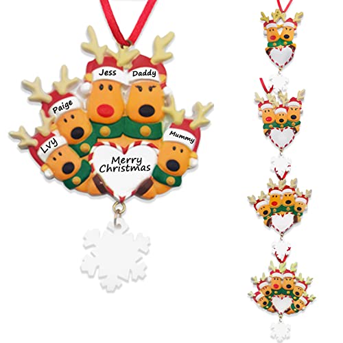 1 pendentif de Noël en résine - Décoration de sapin de Noël - Personnalisable - Décoration de Noël - Respectueux de l'environnement (élan 5) Cover