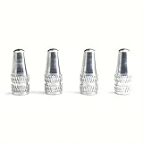 AUTOZOCO Tapón de Válvula Bicicleta, Tapón Válvula Presta, Tapón Vástago Bicicleta, Casquillos de Válvula Bicicletas, Tapones Válvula Neumático Bici, Aleación de Aluminio, Plateado, 5 Unidades