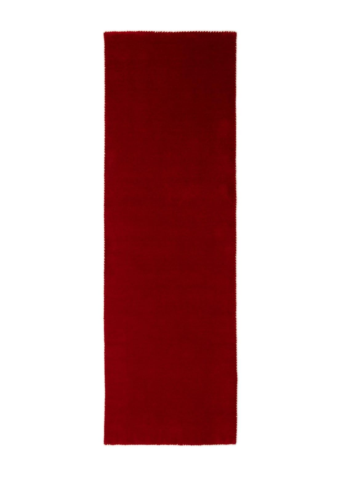 carpetfine handgefertigter Wollteppich Gabbeh Lola Läufer Rot 80x300 cm Weich, Hochwertig, Zeitlos | Teppichläufer für Gemütlichkeit & Eleganz im Wohnzimmer, Schlafzimmer und Flur