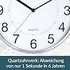 Unilux 400094280 Aria Metal Grey Modern Wall Clock with Second Hand 30.5 cm Double Hour Markings