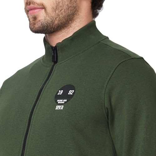 Image of Spykar Blended High Neck Full Sleeve Sweatshirt for Men