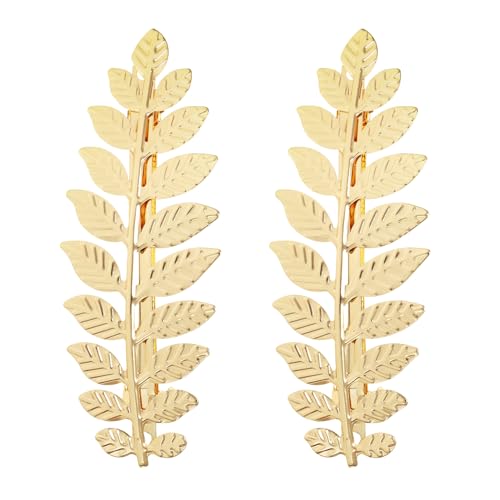 Pinzas de cabello hoja dorada 2 piezas para mujeres miniatura 1