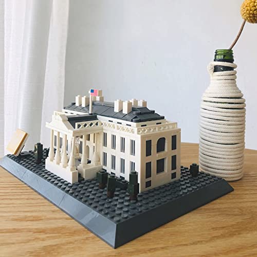 White House 3D Architecture Mini Building Blocks Model Kit, Creative Puzzle Toys Set, Washington D.c. Famous Landmark Series For Adults And Kids #TOP4