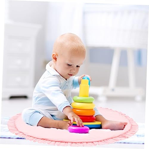 Kisangel Ronde Klimmat Peuter Speelkleed Circulaire Tapijten Cartoon Tapijten Kids Crawling Pad Baby Speelkleed Peuter Speelhuisje Benodigdheden Katoen Roze Peuter Vloerkleed Kids Katoen - Afbeelding 3