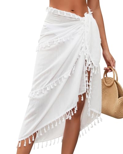Image of Eicolorte Sarong Cover Up Womens Beach Cover Up Bikini Bathing Suit Swimsuit Swimwear Coverup Sarong Pareo Wraps for Women