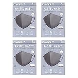 [PASTEL MASK] パステル マスク 不織布 30枚入り 立体 3D 三層構造 カラー 個包装 グレー 30枚組