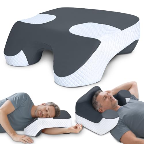 Side Sleeper Pillow with Arm Holes, 2 in 1 Shoulder Relief System
