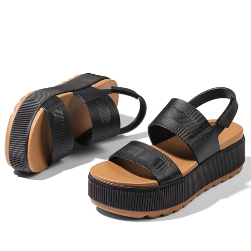 Image of Lovee Cosee Platform Water Sandals for Women Chunky Wedge Lug Sole Comfortable Waterproof Summer Walking Beach Shoes