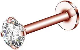 Piercing Labret em Titânio com Zircônia