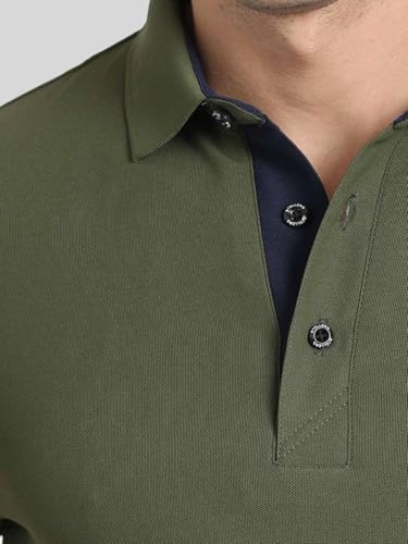 Image of STELLERS Men's Premium Polo T-Shirt Wrinkle Free Quick Dry Soft and Feather Touch Feel Regular Fit Olive Green X-Large