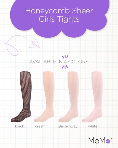 MeMoi Girls' Honeycomb Knit Sheer Nylon Tights2