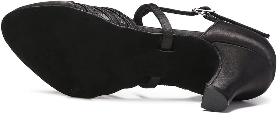 Womens Ballroom Dance Shoes for Social Beginner Salsa Latin Closed Toe Dancing shoes 2 1/2 inches Heels S12
