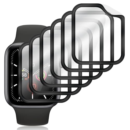 【Seorsok】アップルウォッチ 保護フィルム Apple Watch series 4/5/6 SE 40mm 対応 液晶保護フィルム 黒縁保護 PMMA素材採用 炭素繊維 3D曲面 指紋防止 キズ修復機能 高透過率 気泡防止 耐衝撃 簡単貼り付け 6