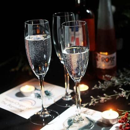Image of Champagne Flutes Wine Glasses 200ml, Set of 2 Long Wine, Burgundy Clear Glasses with Stem for Wedding Anniversary, Birthday, Gift (RKT-06, Set of 2)