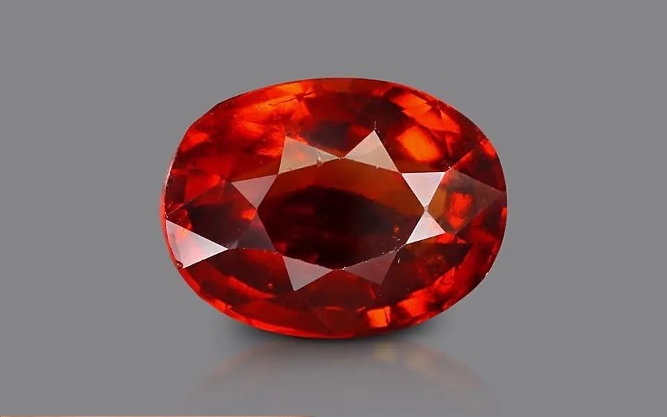 Shree Jewelrs 9.25 Ratti Hessonite Oval Shape Gemstone Original and Certified Natural Gomed Unheated and Untreated Gemstone for Gift Man And Women,Unisex +A3, 9.25, Gemstone, Hessonite