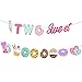 Two Sweet Donut Banner Garland for Ice Cream 2nd Birthday Party Decorations Vibrant Pink Two Sweet Donut Theme Birthday Baby Shower Party Supplies