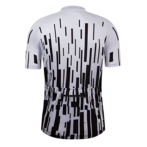 Coconut Ropamo CR Men's Cycling Jersey with 3+1 Zipper Pockets Short Sleeves Bike Jersey for Cycling, Breathable Quick Dry (Black Stripe, 2XL) - Thumbnail 2