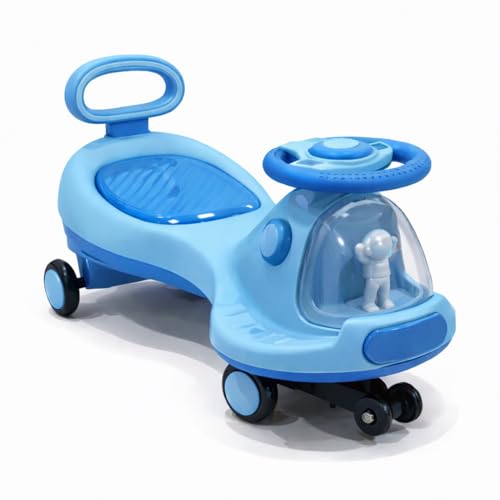 Image of Storio Spacer Swing Car for Kids - Blue | Ride On Magic Car Push Vehicle with Comfortable Seat & 360 Rotation | No Pedal No Battery | Heavy Duty Ride-On Toy for Baby Boys & Girls 3+ Years