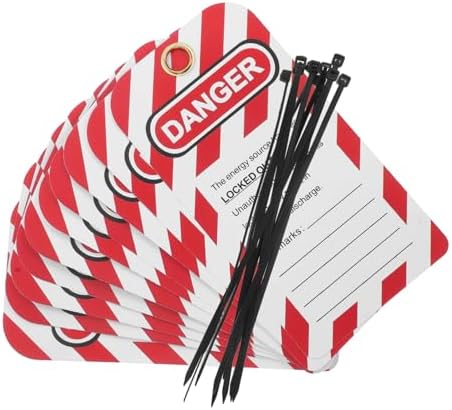 NUOBESTY Asılı kilit etiketleri, cihazlar için güvenlik etiketleri, fabrika kilitleme etiketleri, etiketler, kullanılmaz, PVC malzemeden üretilmiştir, hava koşullarına dayanıklı uyarı etiketleri - Görsel 1