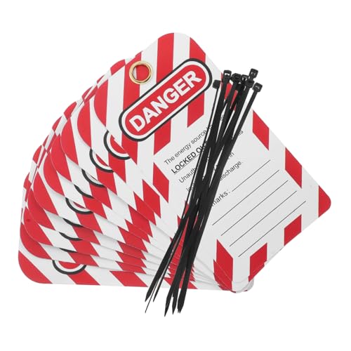 NUOBESTY Asılı kilit etiketleri, cihazlar için güvenlik etiketleri, fabrika kilitleme etiketleri, etiketler, kullanılmaz, PVC malzemeden üretilmiştir, hava koşullarına dayanıklı uyarı etiketleri