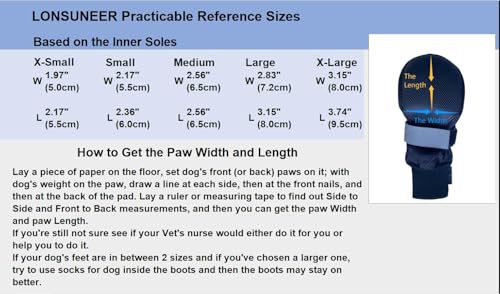 Lonsuneer UNKNOWN Winter Paw Protector Dog Boots Waterproof Soft Sole And Nonslip Set Of 4 Color Blue Size Xl thumb #4