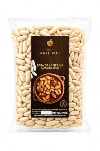 Fabas Categoría Extra – Origen Asturias | Faba de la granja | Finca Gallinal | Cultivo Propio | Alubia Blanca Gourmet para Fabada Asturiana | Selección Premium | Paquete de 500 gramos