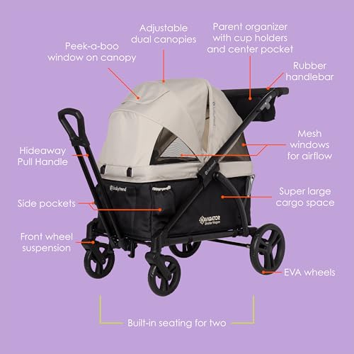 Image of Baby Trend Navigator 2-in-1 Stroller Wagon, Desert Tan