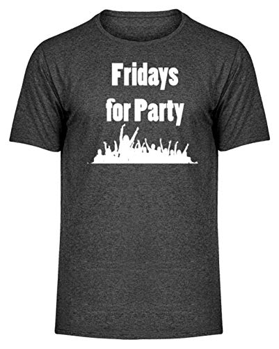 T-Shirt Melange pour Homme Gris Small de Style Generisch Fridays for Party
