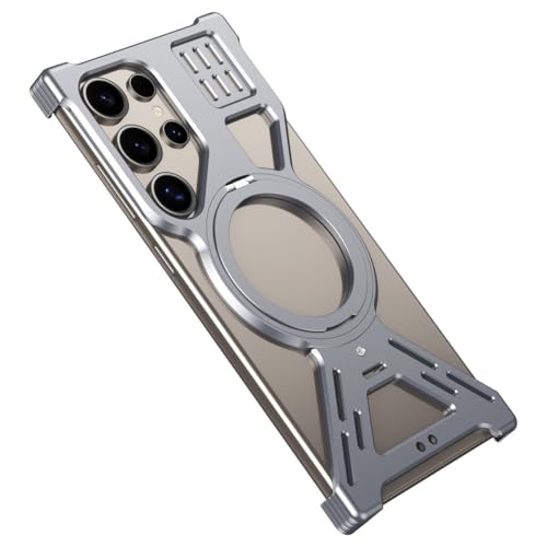 Coque Samsung Galaxy S25 Ultra en métal gris au design minimaliste sans cadre