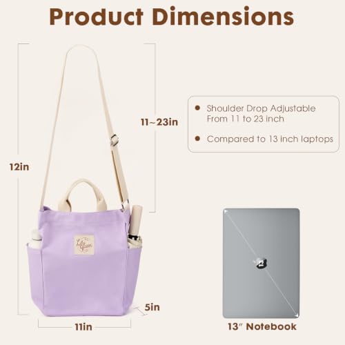 Image of Lily queen Women Canvas Tote Handbags Casual Shoulder Work Bag Crossbody
