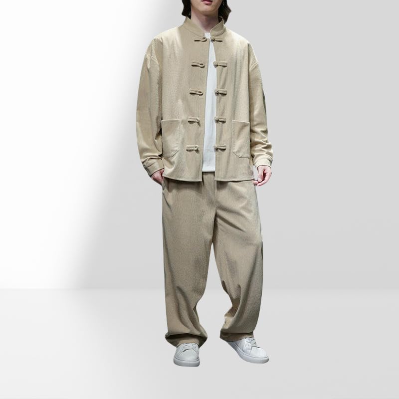Ensemble velours côtelé homme ensemble veste pantalon mode masculine d'hiver