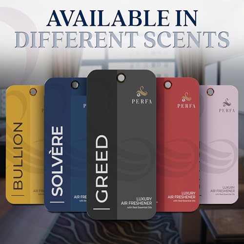 Image of 9PCS Solvere Disposable Air Fresheners for Men | Long Lasting Car Air Freshener Fragrance | Lasts for 2 Weeks | Strong Car Perfume with Odor Eliminating Technology | Solvere by Perfa