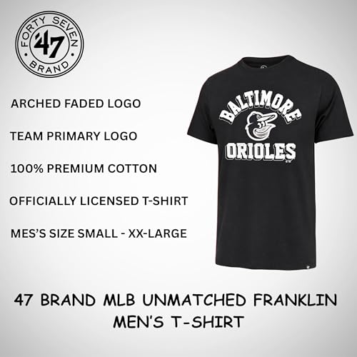 Image of 47 Men's MLB Unmatched Franklin Team Color Arched Wordmark Primary Logo Short Sleeve Baseball T-Shirt